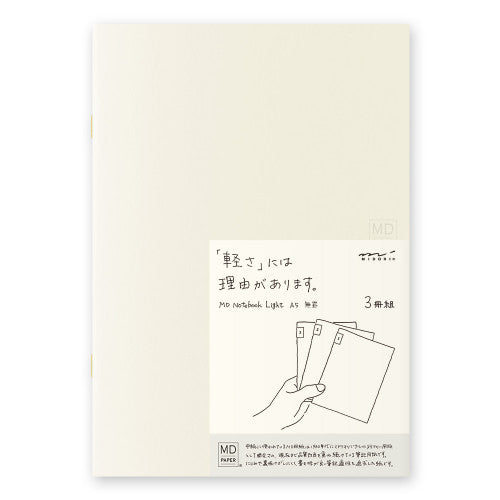 MD Paper Notebook Light A5 Blank (3 pack)
