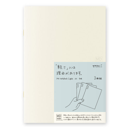 MD Paper Notebook Light A5 Grid (3 pack)