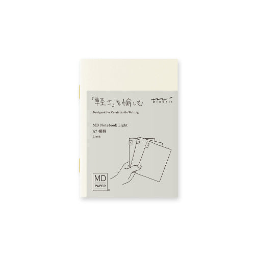 MD Paper Notebook Light A7 Lined 3 pcs Pack
