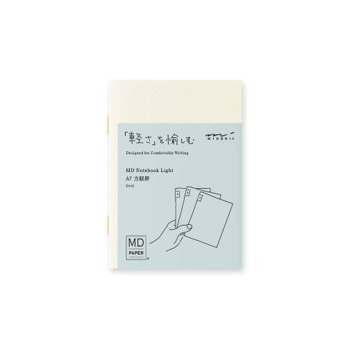 MD Paper Notebook Light A7 Grid 3pcs Pack