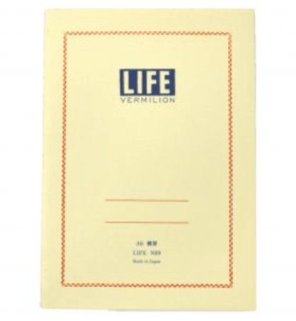 LIFE VERMILION A6 RULED 32 PAGES N80