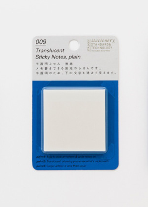 Stalogy 50mm Translucent Sticky Notes, Plain