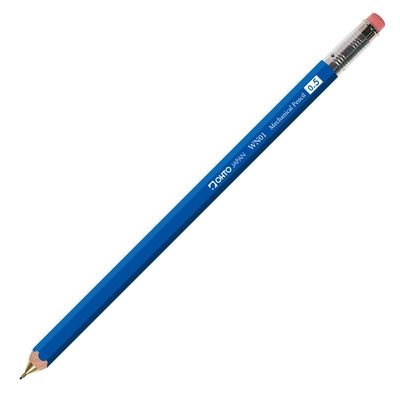 OHTO WN01 Wooden Mechanical Pencil w/ Pencil Top Eraser Blue 0.5mm