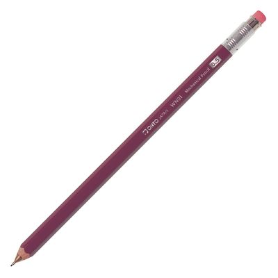 OHTO WN01 Wooden Mechanical Pencil w/ Pencil Top Eraser Deep Red 0.5mm