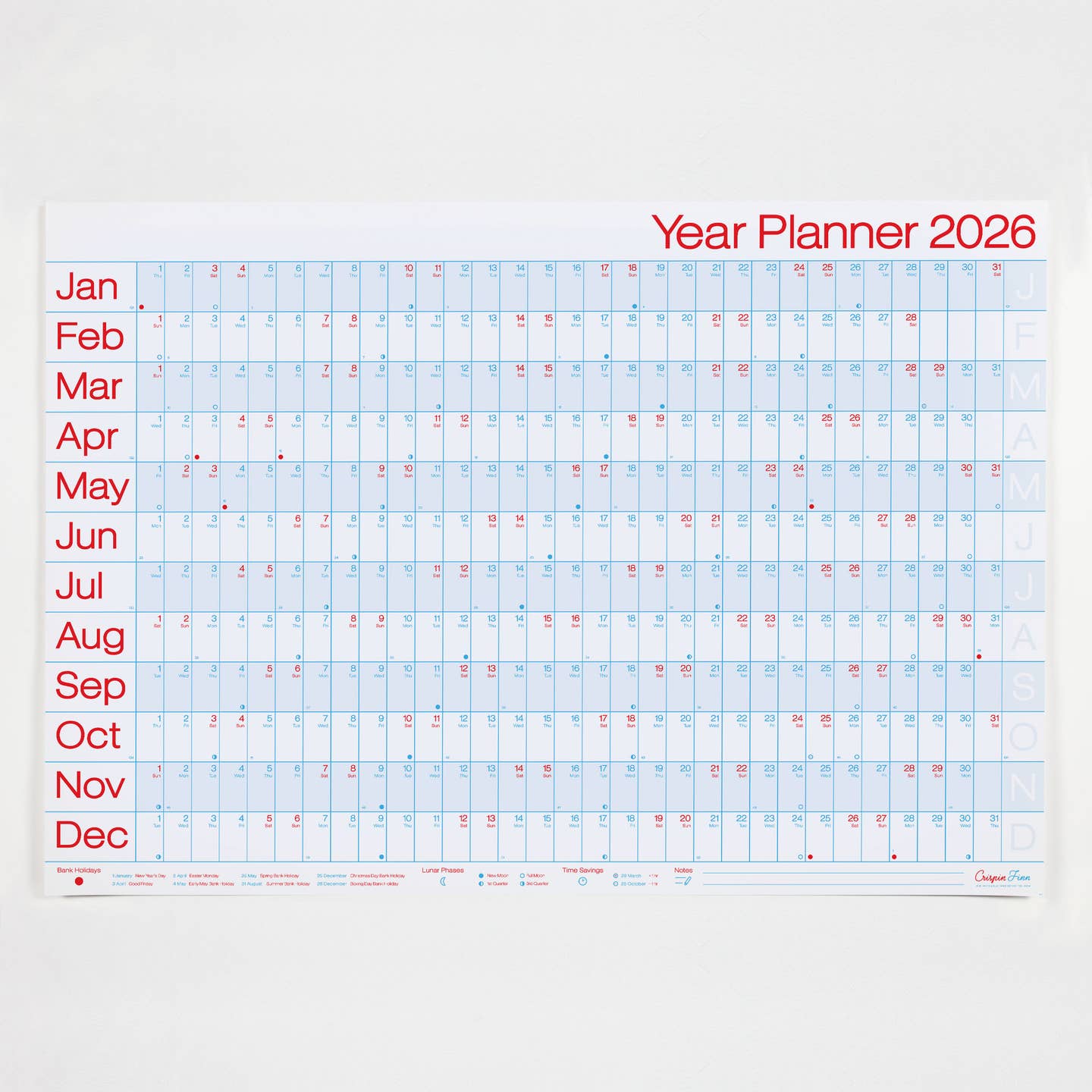 Crispin Finn 2026 Year Planner - Classic Landscape View