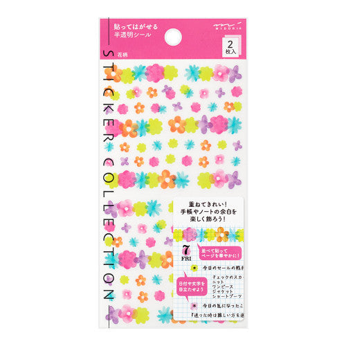 Midori Sticker Schedule 2533 Semi-Transparent Flower