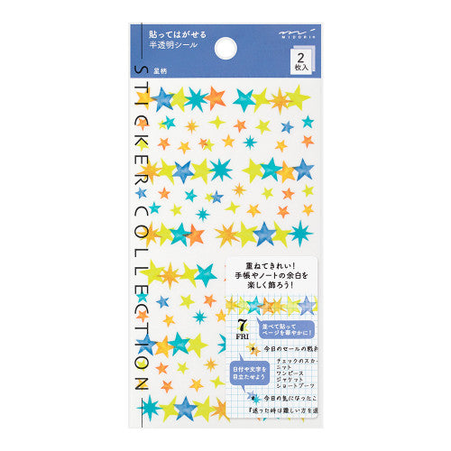 Midori Sticker Schedule 2536 Semi-Transparent Star