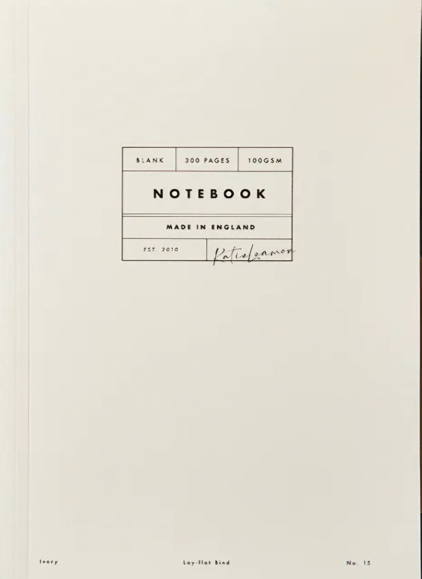 Katie Leamon Vol 15: Ivory 300 Page Blank Lay Flat Notebook