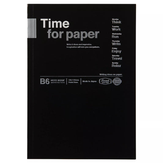 MARK'S INC.  B6 Notebook, Time For Paper - Black