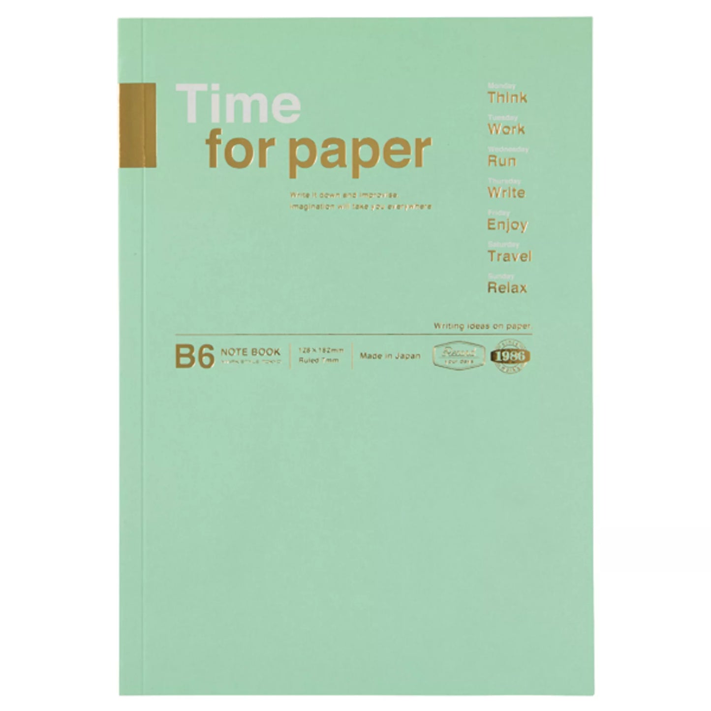 MARK'S INC. B6 Notebook, Time For Paper - Mint