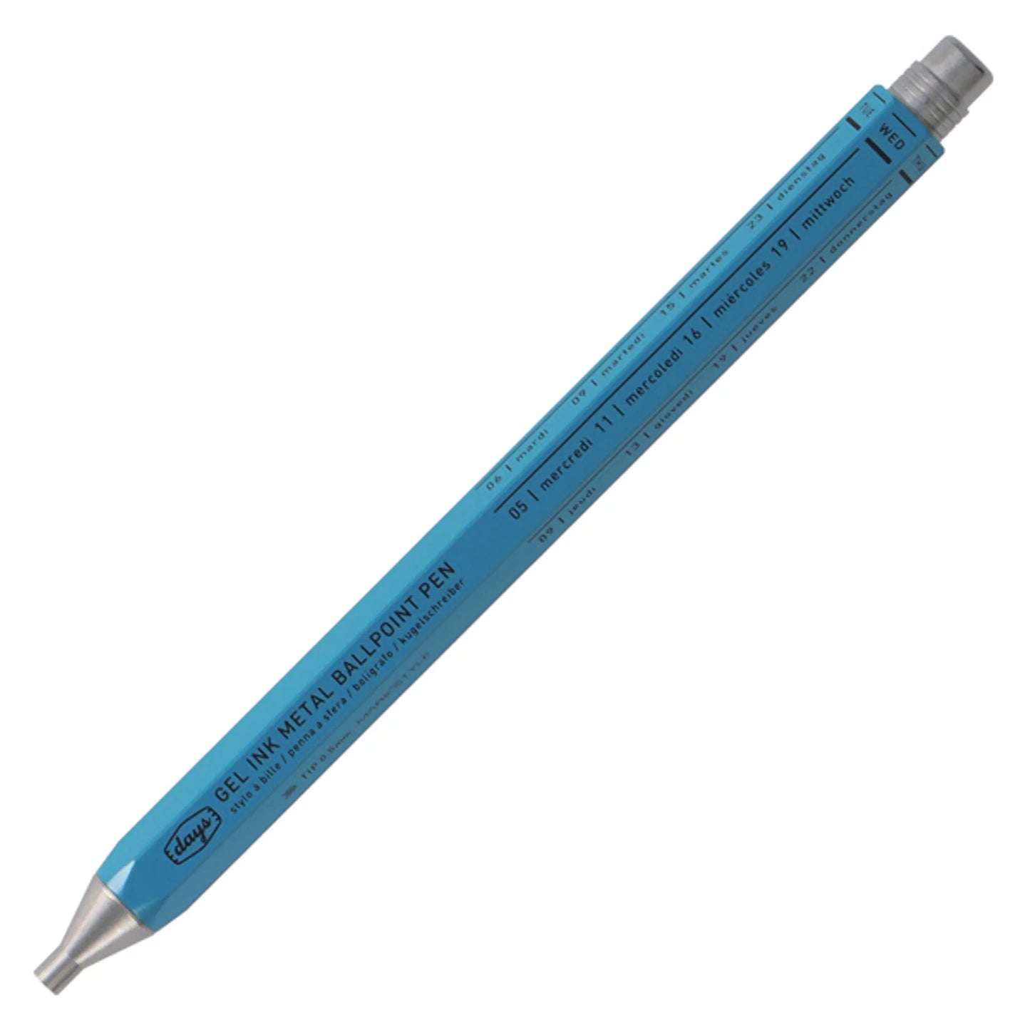 MARK'S INC. Metal Gel Pen, Days - Blue