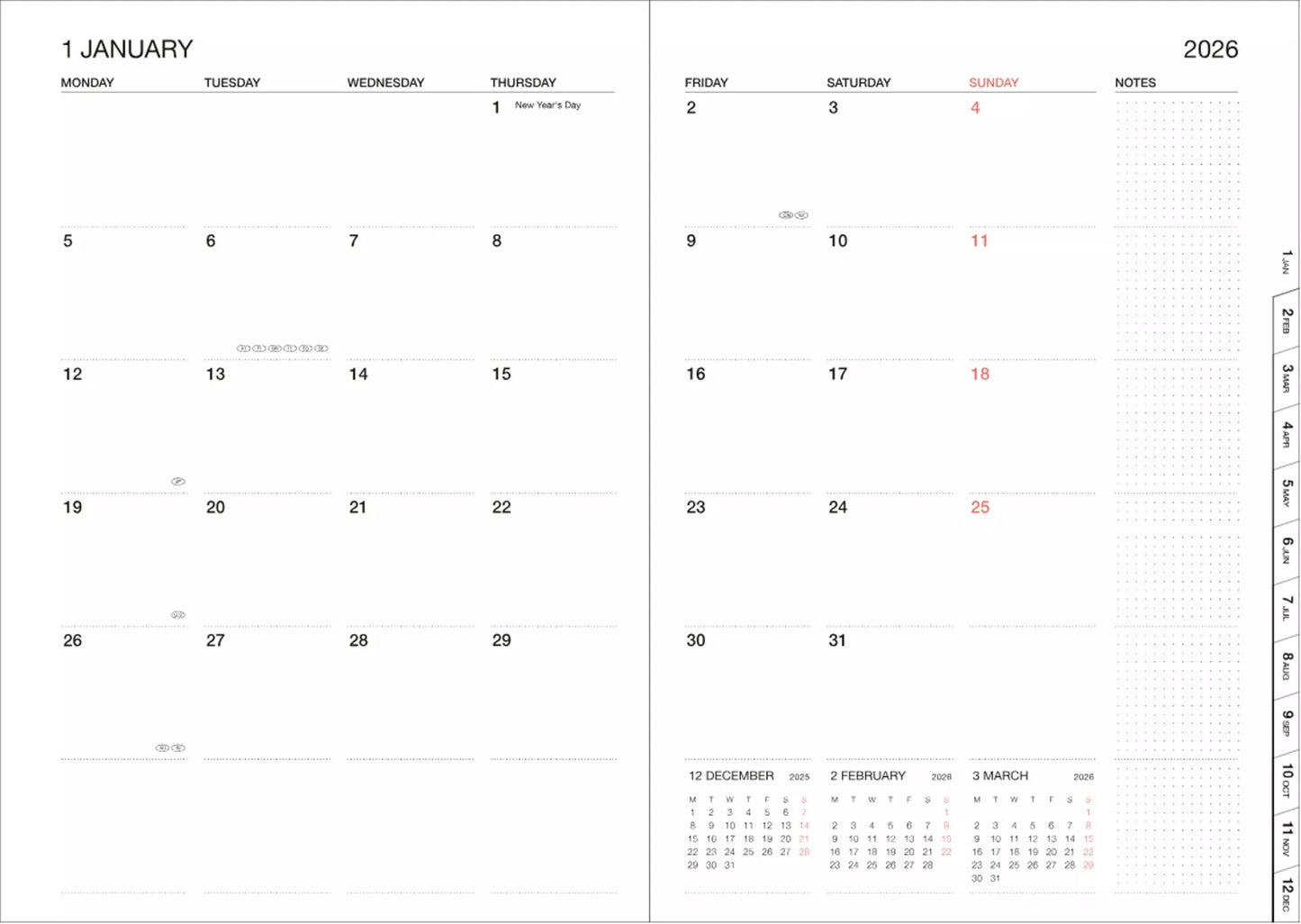 Mark's Inc. Colors 2025/26 Academic Diary - Pink