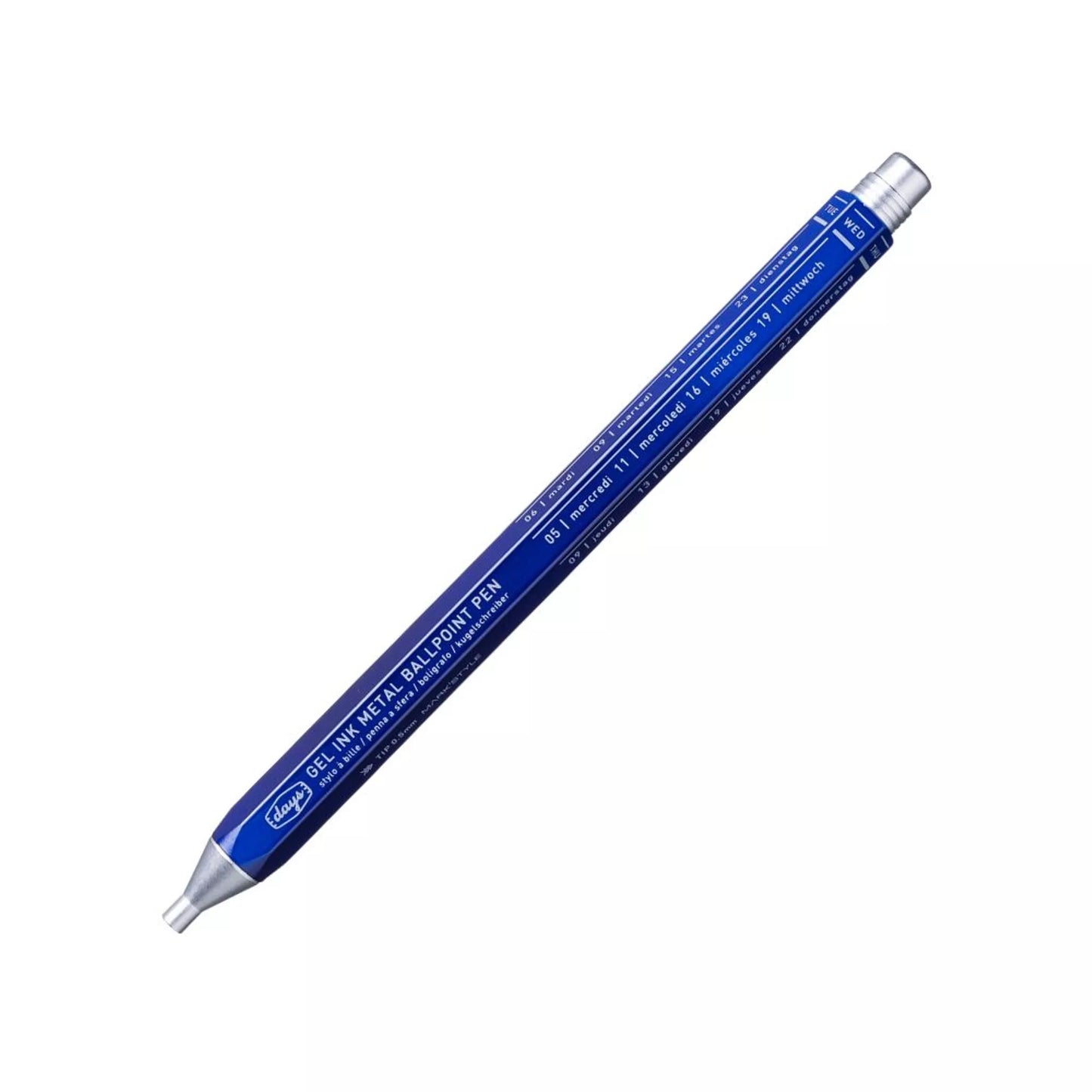 MARK'S INC. Metal Gel Pen, Days - Navy