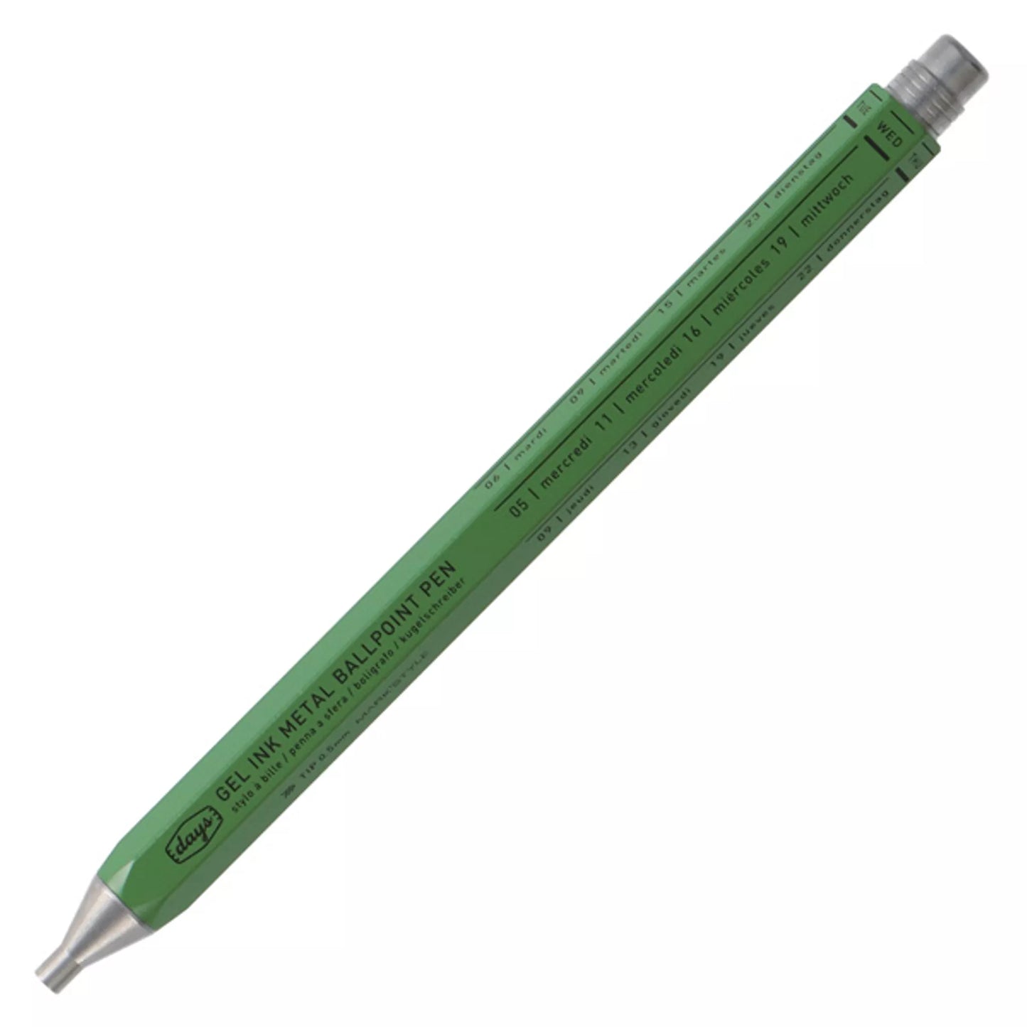 MARK'S INC. Metal Gel Pen, Days - Green