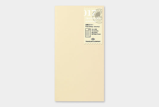 Traveler's Company Notebook Refill - Free Diary Monthly
