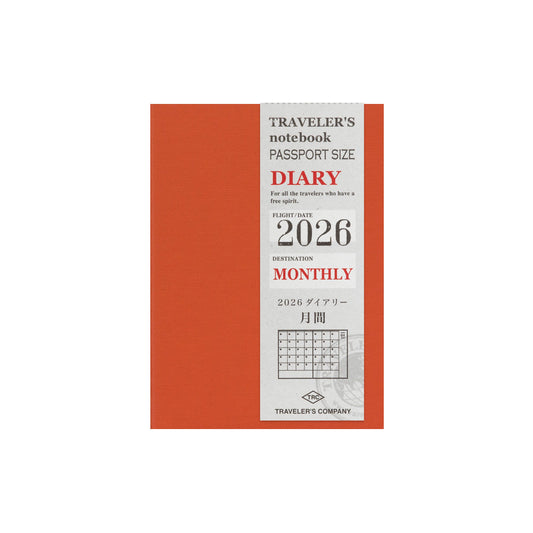 Traveler's Company Notebook 2026 Monthly Diary (Passport Size)