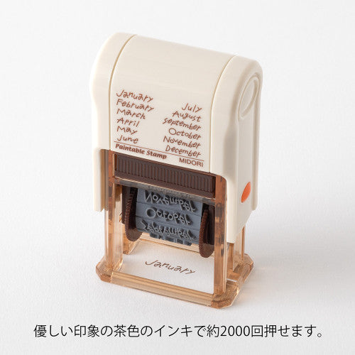 Midori Paintable Rotating Stamp <SOFT COLOR> 12 Months Brown