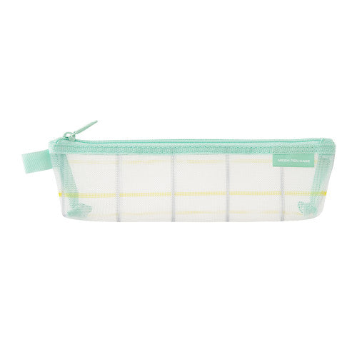 Midori [LIMITED EDITION] Mesh Pen Case Check Greenwith Gusset Stripe Purple