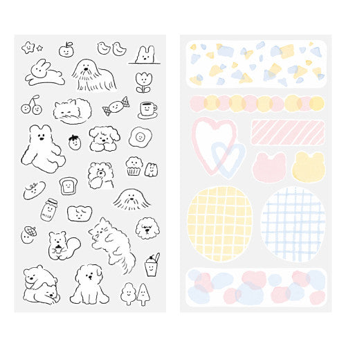 Midori Sticker 2644 Two Sheets  Cute Motif