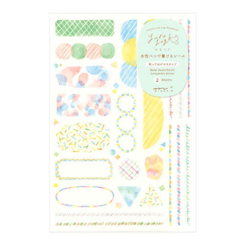 Midori Yuru Log Sticker Watercolour