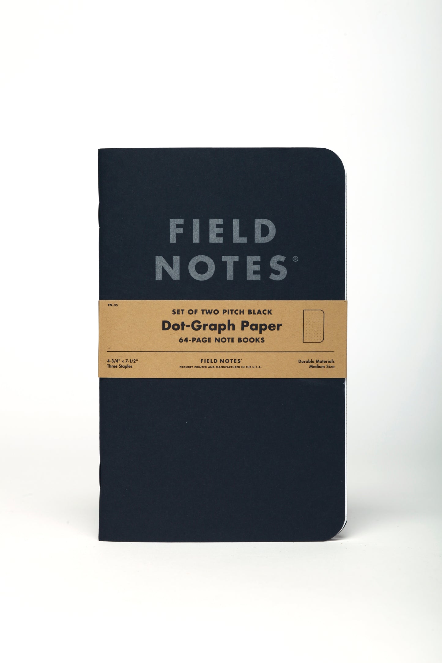 FIELD NOTES 2-Pack Pitch Black Notebook Dot-Graph