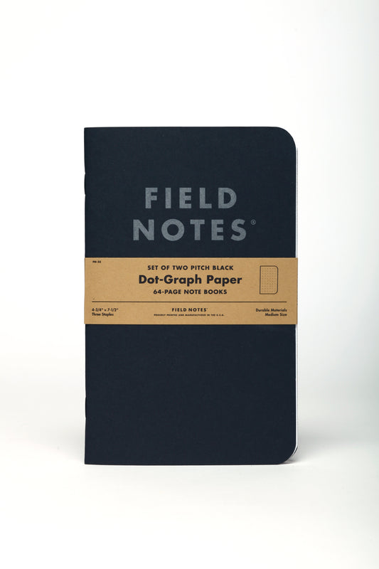 FIELD NOTES 2-Pack Pitch Black Notebook Dot-Graph