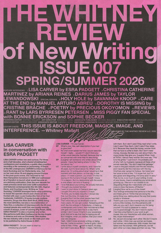 THE WHITNEY REVIEW of New Writing Spring / Summer 2026  Issue 007