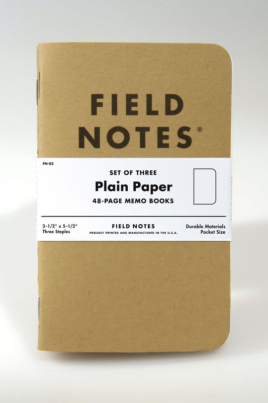 FIELD NOTES 3-Pack Original Kraft Plain