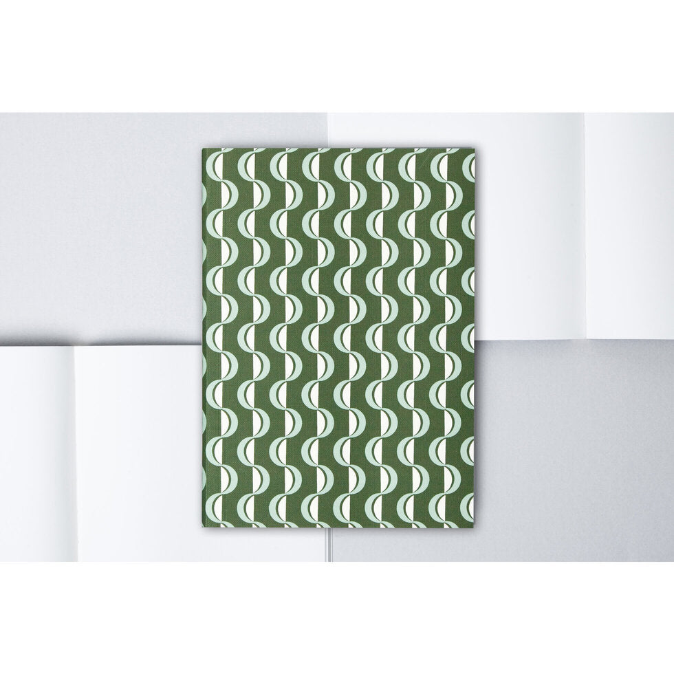Ola - Ltd Ed | A5 Layflat Notebook Ruled Pages - Wave Forest Green / Blue