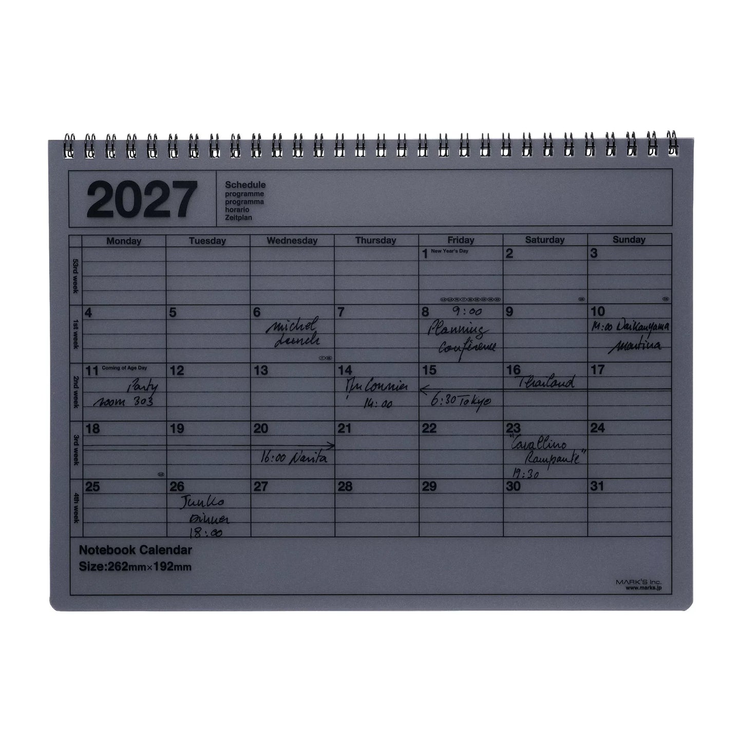 Mark's Inc 2027 Small Notebook Calendar