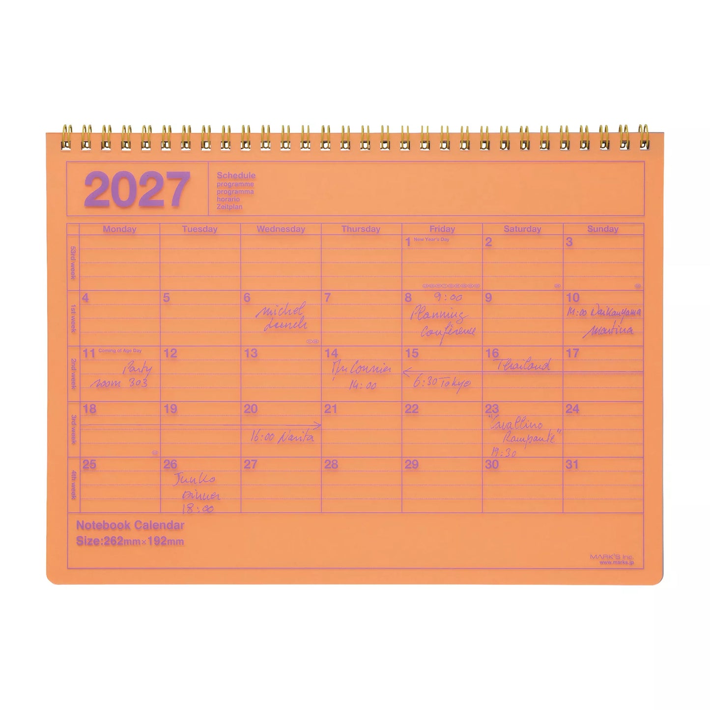 Mark's Inc 2027 Small Notebook Calendar