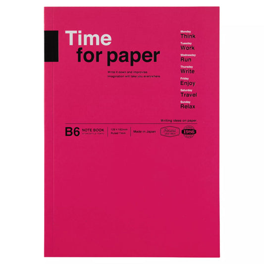 MARK'S INC.  B6 Notebook, Time For Paper - Pink