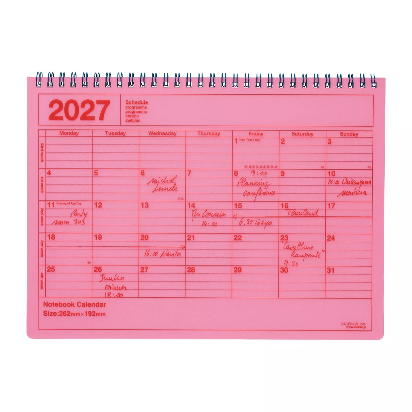 Mark's Inc 2027 Small Notebook Calendar