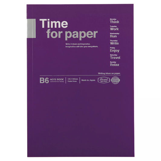 MARK'S INC.  B6 Notebook, Time For Paper - Purple