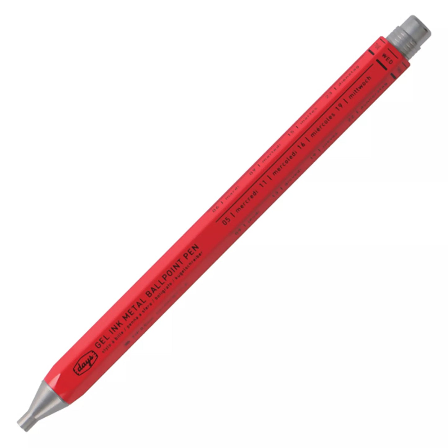 MARK'S INC.  Metal Gel Pen, Days - Red
