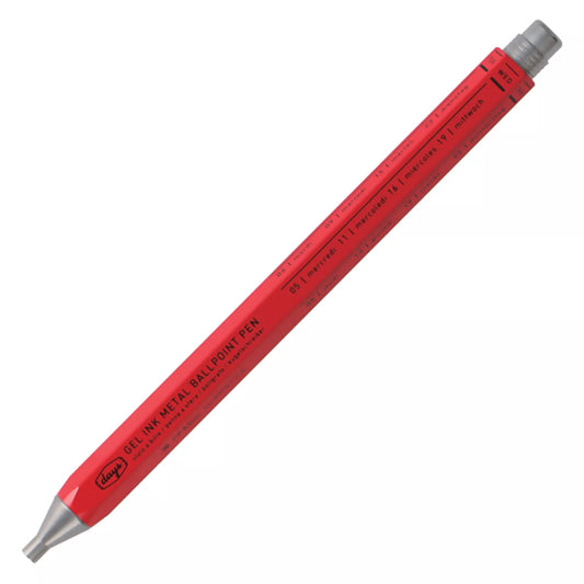 MARK'S INC.  Metal Gel Pen, Days - Red