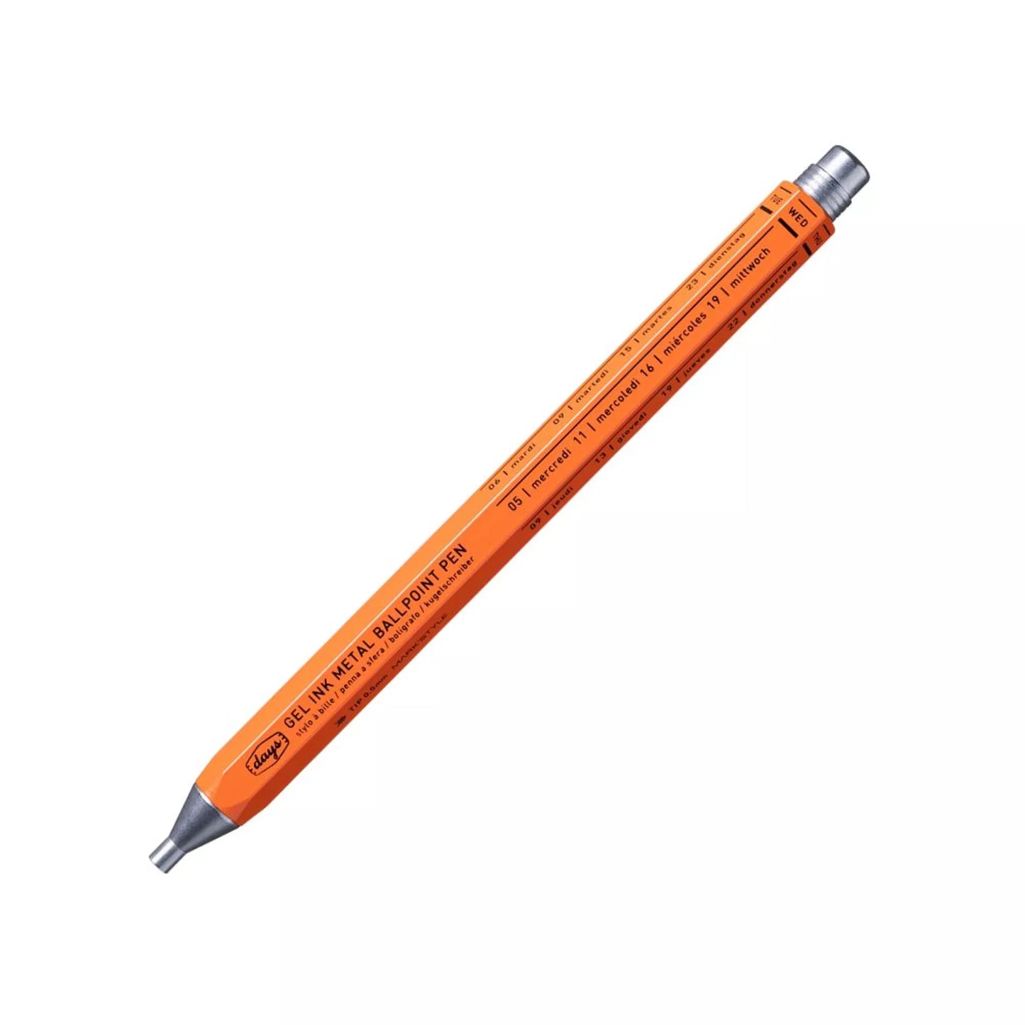 MARK'S INC.  Metal Gel Pen, Days - Orange