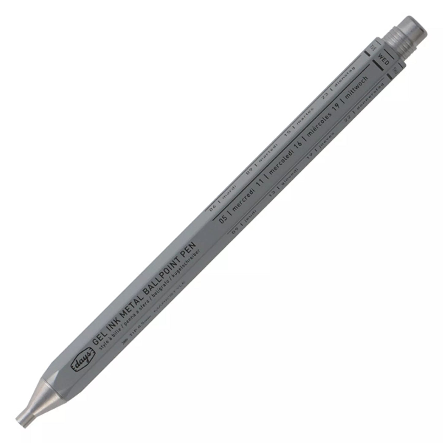 MARK'S INC.  Metal Gel Pen, Days - Grey