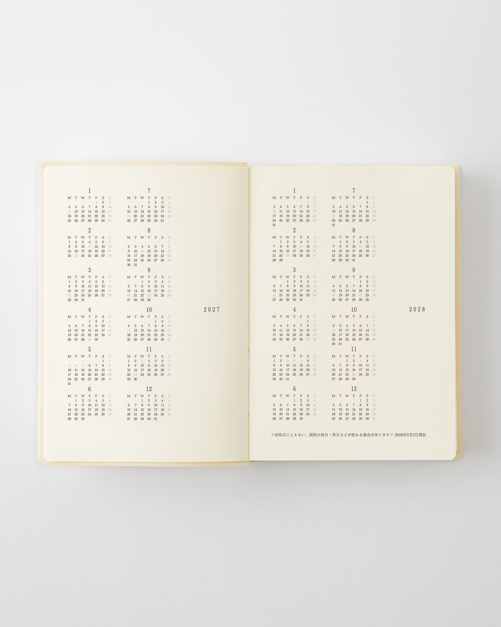 MD Product Notebook Diary 2027 A6 1 day 1 page