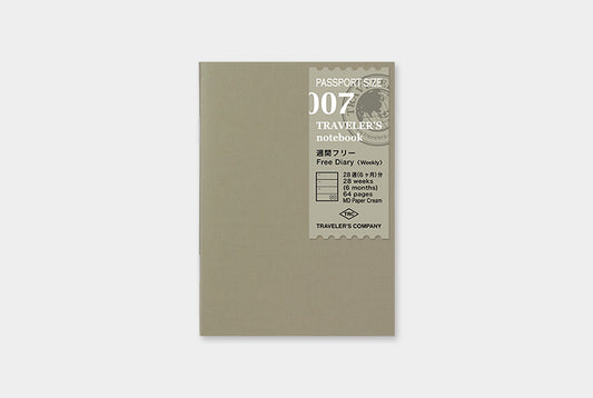 Travelers Company Notebook Passport Size Refill - Free Diary Weekly